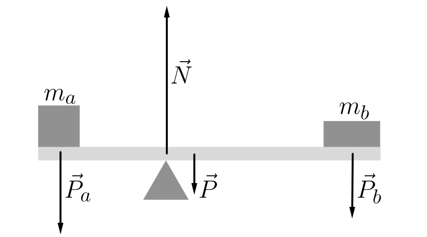 Dois corpos em equil&iacute;brio sobre uma prancha